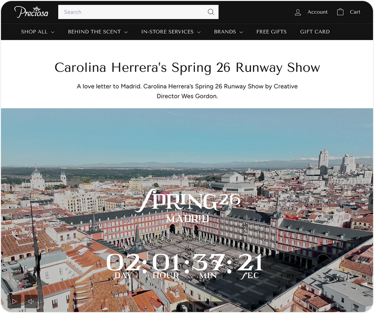 When Fashion Meets Fragrance Online: Carolina Herrera’s Spring 2026 Show at Preciosa