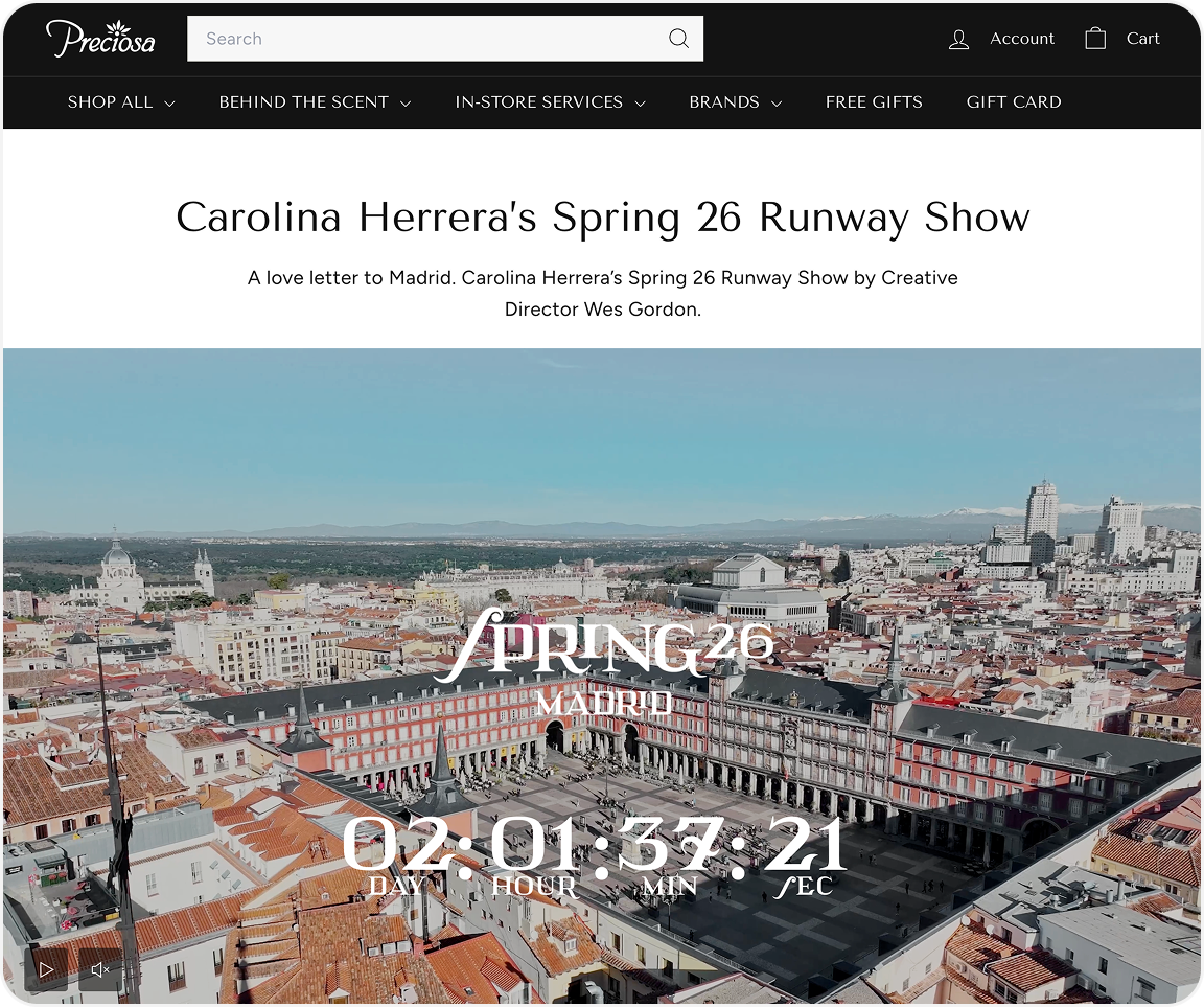 When Fashion Meets Fragrance Online: Carolina Herrera’s Spring 2026 Show at Preciosa